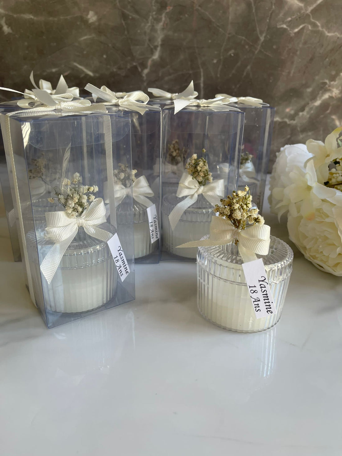 Bougies personnalisées cadeau invités mariage Personnalisable